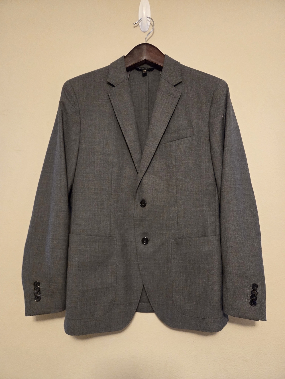 Banana Republic Slim Fit Gray Blazer 40S Smart Weight Wool Blend Unlined Stretch